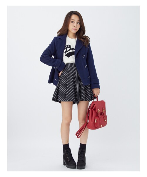 INGNI(イング)の「ストライプペプラムキュロット/パンツ(スカート・レディース・クロ/ストライプ/コン/ストライプ/マルチストライプ・M)」の10枚目の写真