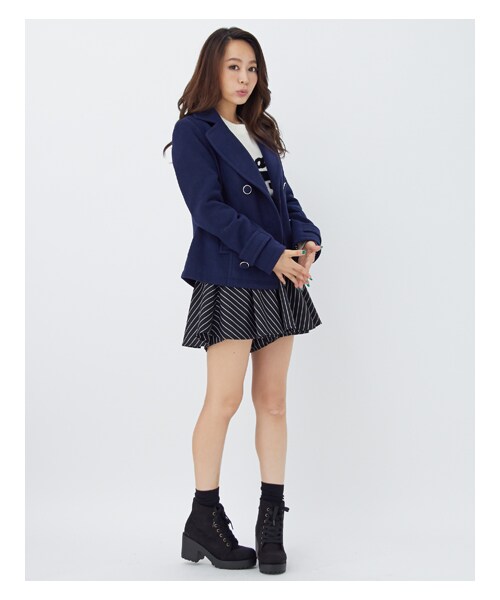 INGNI(イング)の「ストライプペプラムキュロット/パンツ(スカート・レディース・クロ/ストライプ/コン/ストライプ/マルチストライプ・M)」の8枚目の写真