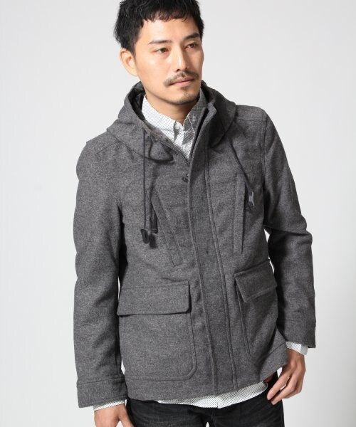 GLOBAL WORK(グローバルワーク)の「ライトメルトンマンパ(ジャケット/アウター・メンズ・グレー18/キャメル52/カモフラ柄78/ネイビー88・S/M/L/XL)」の1枚目の写真