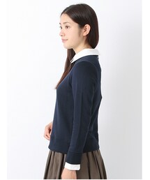 earth music&ecology | 【Special Price】・シャツ衿リブ付プルオーバー(トップス)