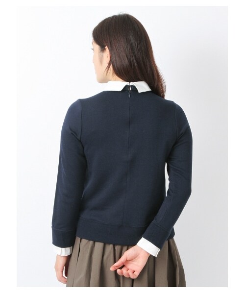 earth music&ecology(アースミュージックアンドエコロジー)の「【Special Price】・シャツ衿リブ付プルオーバー(カットソー・レディース・杢グレー/ネイビー・S/M)」の3枚目の写真