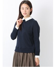 earth music&ecology | 【Special Price】・シャツ衿リブ付プルオーバー(トップス)