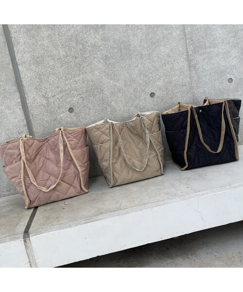 copine（コピン）の「キルティング2WAYトートバッグ(3color)（トートバッグ・レディース・モカ/カーキ/ブラック・ワンサイズ）」の3枚目の写真