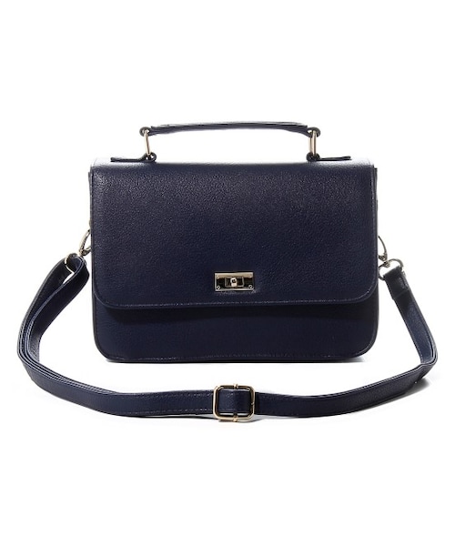 VIS（ビス）の「フラップ付ミニショルダーバッグ（バッグ・レディース・ベージュ/ネイビー・M）」の2枚目の写真