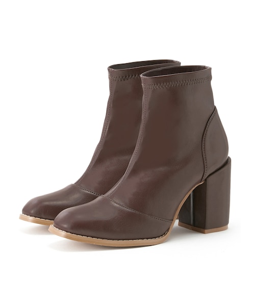 GRL（グレイル）の「ストレッチレザーハイヒールブーツ（ブーツ・レディース・ブラック/ブラウン・24.5）」の2枚目の写真