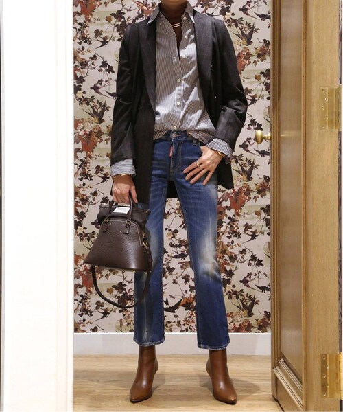MUSE de Deuxieme classe(ミューズデドゥーズィエムクラス)の「* 5AC Small bag(ゴールドジップ)(バッグ・ブラウン/(020)/フリー/残り3点)」の5枚目の写真