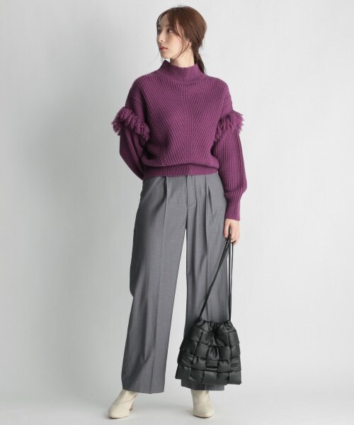 Andemiu（アンデミュウ）の「マルチストライプパンツ（パンツ・レディース・グレー15/ベージュ55/ネイビー88・S/M）」の15枚目の写真