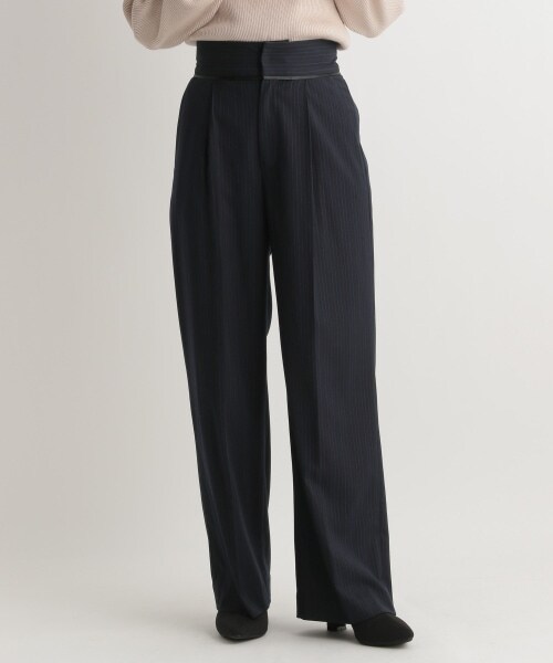 Andemiu（アンデミュウ）の「マルチストライプパンツ（パンツ・レディース・グレー15/ベージュ55/ネイビー88・S/M）」の3枚目の写真