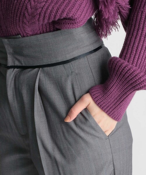 Andemiu（アンデミュウ）の「マルチストライプパンツ（パンツ・レディース・グレー15/ベージュ55/ネイビー88・S/M）」の22枚目の写真