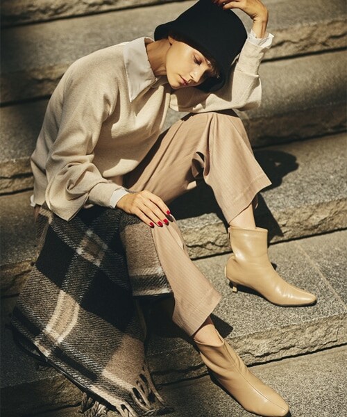 Andemiu（アンデミュウ）の「マルチストライプパンツ（パンツ・レディース・グレー15/ベージュ55/ネイビー88・S/M）」の4枚目の写真