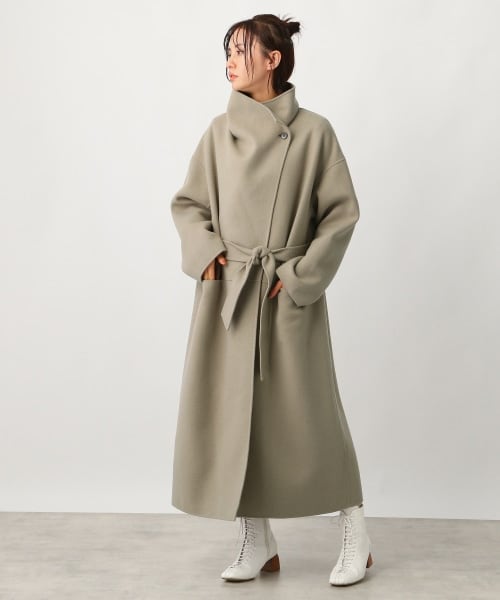 Ezick(エジック)の「リバーメルトンロングコート(ジャケット/アウター・ホワイト/ブラック/ライトカーキ・S/M)」の3枚目の写真