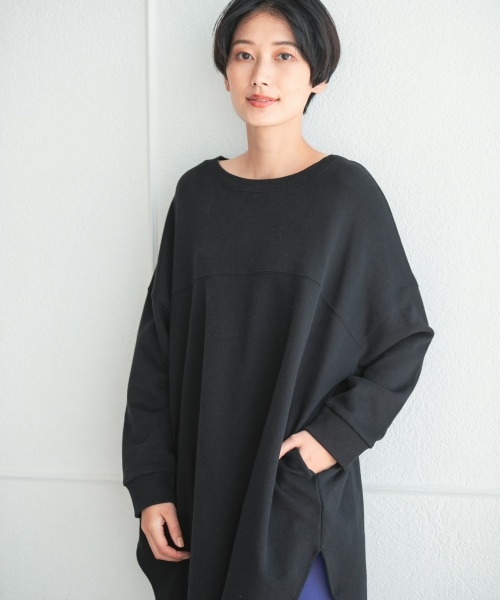 LEPSIM(レプシィム)の「ワイド切り替えチュニックプルオーバー(トップス・オフホワイト/ブラック/グリーン/パープル・FREE SIZE)」の2枚目の写真