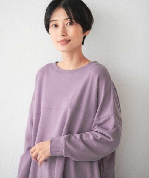 LEPSIM(レプシィム)の「ワイド切り替えチュニックプルオーバー(トップス・オフホワイト/ブラック/グリーン/パープル・FREE SIZE)」の11枚目の写真