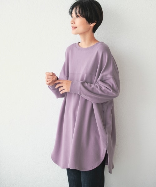 LEPSIM(レプシィム)の「ワイド切り替えチュニックプルオーバー(トップス・オフホワイト/ブラック/グリーン/パープル・FREE SIZE)」の4枚目の写真