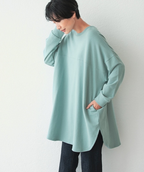 LEPSIM(レプシィム)の「ワイド切り替えチュニックプルオーバー(トップス・オフホワイト/ブラック/グリーン/パープル・FREE SIZE)」の3枚目の写真