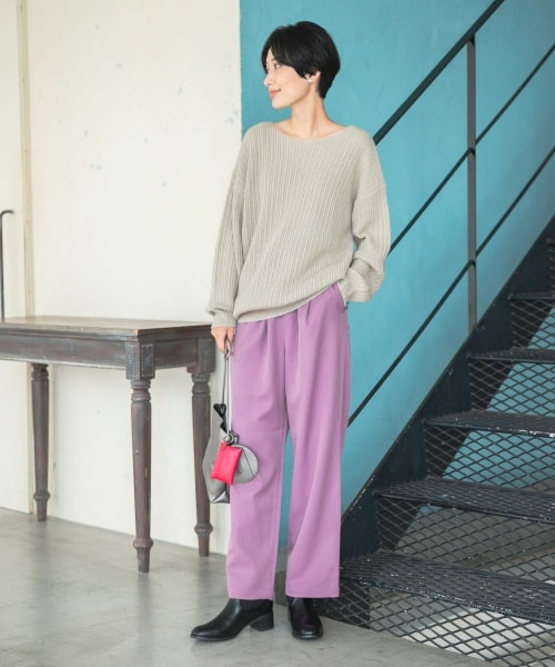 LEPSIM（レプシィム）の「ウール見えイージーパンツ（パンツ・ピスタチオ/ネイビー/ライラック・FREE SIZE）」の8枚目の写真