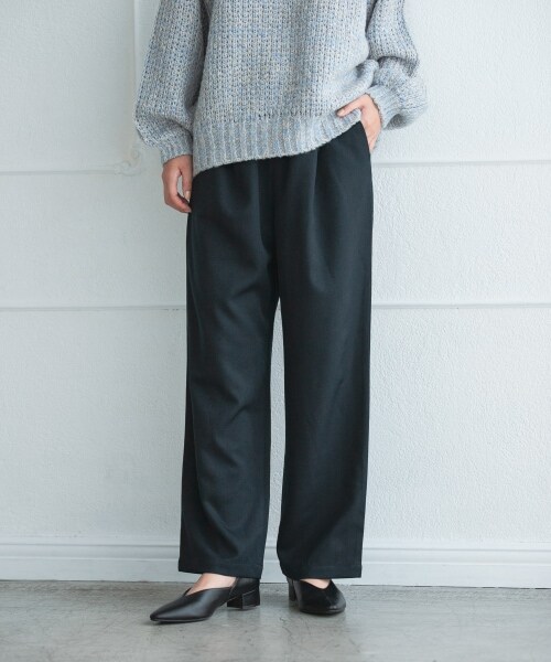 LEPSIM（レプシィム）の「ウール見えイージーパンツ（パンツ・ピスタチオ/ネイビー/ライラック・FREE SIZE）」の2枚目の写真