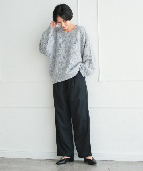 LEPSIM（レプシィム）の「ウール見えイージーパンツ（パンツ・ピスタチオ/ネイビー/ライラック・FREE SIZE）」の5枚目の写真