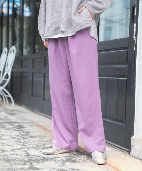 LEPSIM（レプシィム）の「ウール見えイージーパンツ（パンツ・ピスタチオ/ネイビー/ライラック・FREE SIZE）」の6枚目の写真