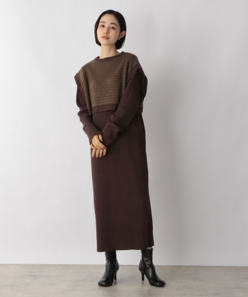 ガラニットベスト ブラック F ショッピングゴー shoppinggo ニットベスト Vネック トップス