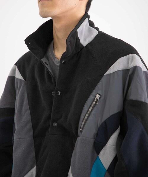FACETASM（ファセッタズム）の「FACETASM PATCHWORK FLEECE PULLOVER（その他・メンズ・BLACK・4）」の9枚目の写真