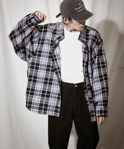 URBAN RESEARCH iD オーバーボタンダウンチェックシャツ