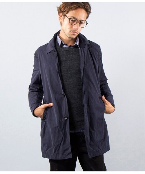 LE JUN（ルジュン）の「割繊メモリーステンコート（コート・メンズ・ベージュ/ネイビー・S/M/L）」の2枚目の写真