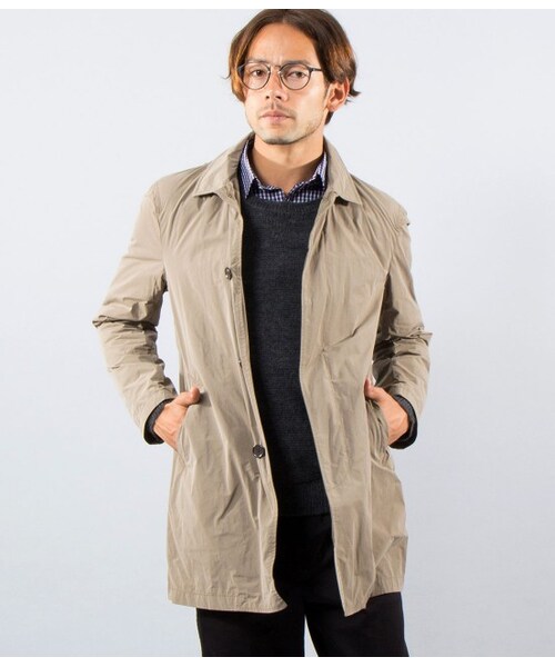 LE JUN（ルジュン）の「割繊メモリーステンコート（コート・メンズ・ベージュ/ネイビー・S/M/L）」の3枚目の写真