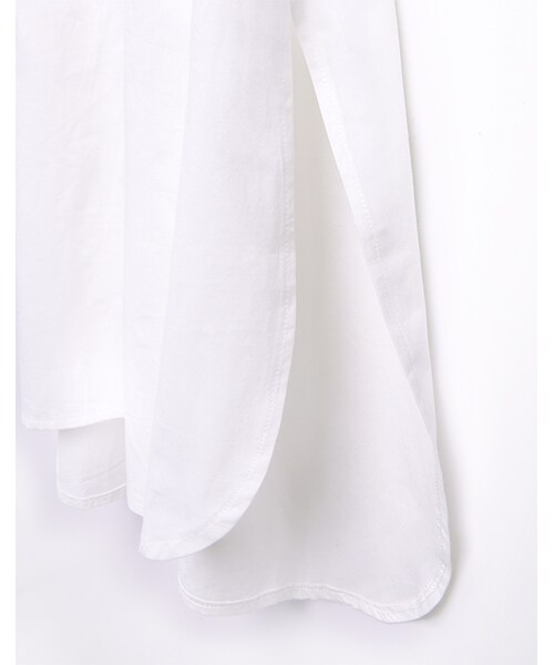 PAZZO（パッゾ）の「韓式率性!拼接牛仔超長版襯衫洋裝(附綁帶)（ワンピース/ドレス・レディース・白・S/M）」の4枚目の写真