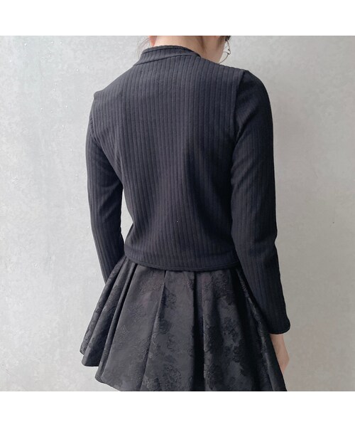 lilLilly（リルリリー）の「チャイナリブトップス（トップス・レディース・WHITE/BLUE/BLACK）」の15枚目の写真