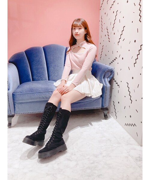 lilLilly（リルリリー）の「チャイナリブトップス（トップス・レディース・WHITE/BLUE/BLACK）」の19枚目の写真