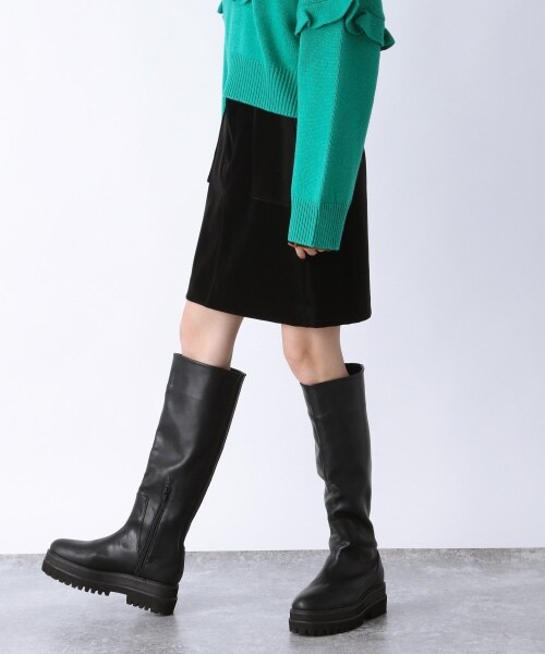 JEANASIS(ジーナシス)の「スムースヴィーガンレザーハイウエストミニスカート(スカート・ブラック()/グレージュ()/カーキ()・S/M)」の6枚目の写真