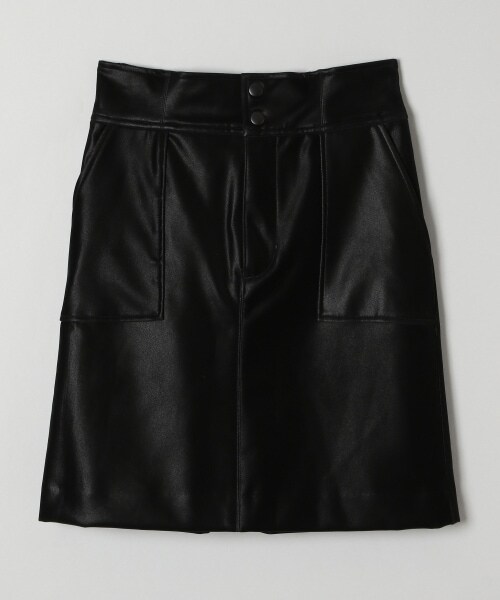 JEANASIS(ジーナシス)の「スムースヴィーガンレザーハイウエストミニスカート(スカート・ブラック()/グレージュ()/カーキ()・S/M)」の1枚目の写真