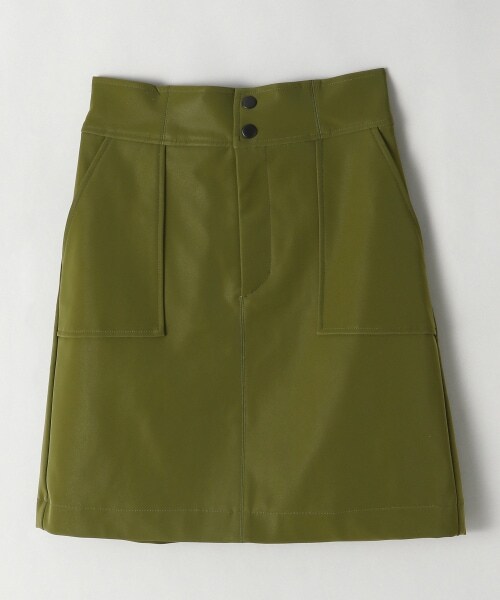 JEANASIS(ジーナシス)の「スムースヴィーガンレザーハイウエストミニスカート(スカート・ブラック()/グレージュ()/カーキ()・S/M)」の3枚目の写真