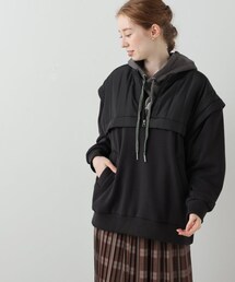 DOUBLE NAME（ダブルネーム）の「キルティング2WAYハーフZIPプルオーバー（トップス）」