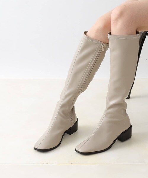 COLONY 2139(コロニートゥーワンスリーナイン)の「【マカロンFoot】ストレスフリーストレッチロングブーツ(ブーツ・レディース・ブラック/ライトグレー・23/24/25)」の2枚目の写真