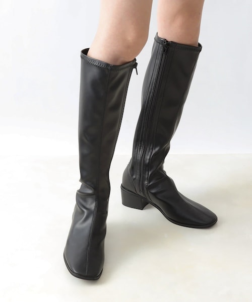 COLONY 2139(コロニートゥーワンスリーナイン)の「【マカロンFoot】ストレスフリーストレッチロングブーツ(ブーツ・レディース・ブラック/ライトグレー・23/24/25)」の1枚目の写真