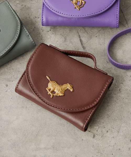 【Brooklyncham×ear】 ショルダーベルト付き三つ折り財布