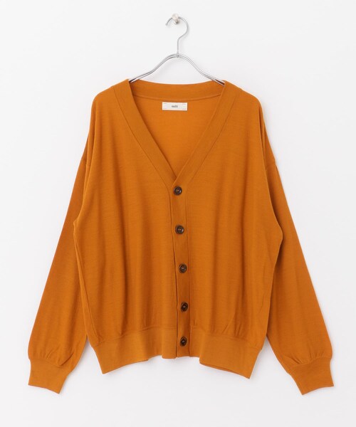 UNFIL(アンフィル)の「unfil superfinemerino cardigan(その他・レディース・offwhite/darkorange/lightgreen・1)」の2枚目の写真
