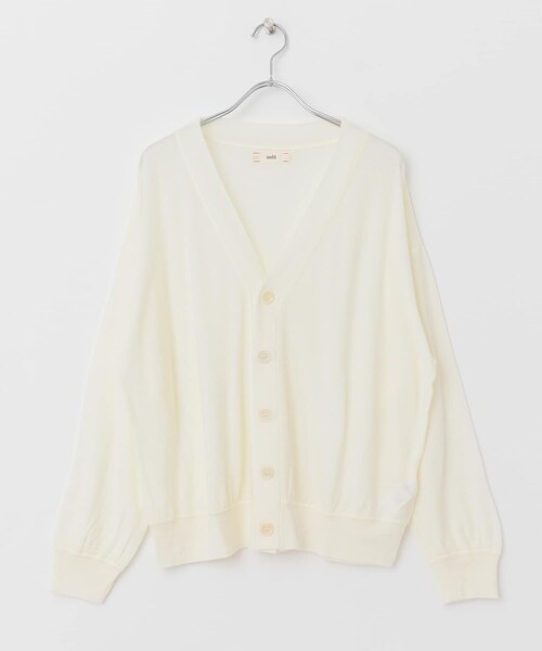 UNFIL(アンフィル)の「unfil superfinemerino cardigan(その他・レディース・offwhite/darkorange/lightgreen・1)」の1枚目の写真