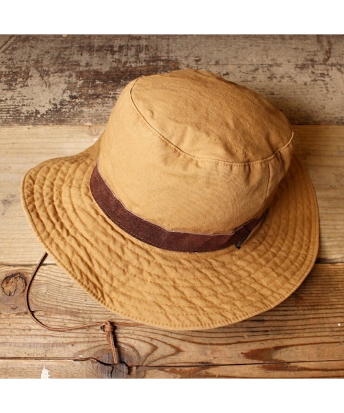 --(--)の「70s 80s USA アウトドア コットン サファリ ハット 帽子 ライトブラウン キャンプ アメリカ古着(ハット・レディース・ブラウン・M)」の1枚目の写真