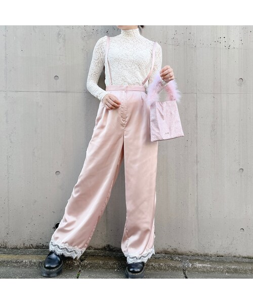 上下セット☆リルリリー サテンリボンプリーツミニスカート トップス