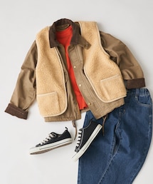 CIAOPANIC TYPY（チャオパニックティピー）の「【KIDS】ボアベスト付き2wayハーフコート（その他アウター・キッズ）」