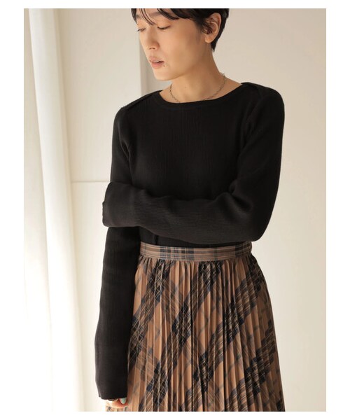 AMERICAN HOLIC（アメリカンホリック）の「≪USED≫ボートネックリブ違いニットプルオーバー（トップス・アイボリー/ブラック・M/L）」の15枚目の写真