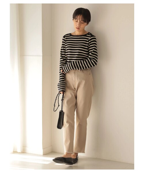 AMERICAN HOLIC（アメリカンホリック）の「≪USED≫ボートネックリブ違いニットプルオーバー（トップス・アイボリー/ブラック・M/L）」の6枚目の写真