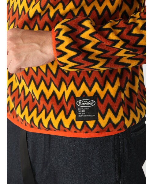 MANASTASH（マナスタッシュ）の「MANASTASH/マナスタッシュ ZIG ZAG FLEECE (617)（ジャケット/アウター・メンズ・ORANGE/ROYAL・M/L）」の16枚目の写真