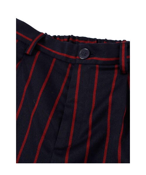 w closet（ダブルクローゼット）の「先染めストライプタックパンツ（パンツ・レディース・ネイビー×レッド/ブラック×オフホワイト・FREE）」の6枚目の写真