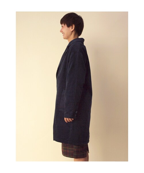 w closet(ダブルクローゼット)の「16Wコーデュロイチェスターコート(トップス・レディース・ベージュ/オリーブグレー/ネイビー・FREE)」の5枚目の写真