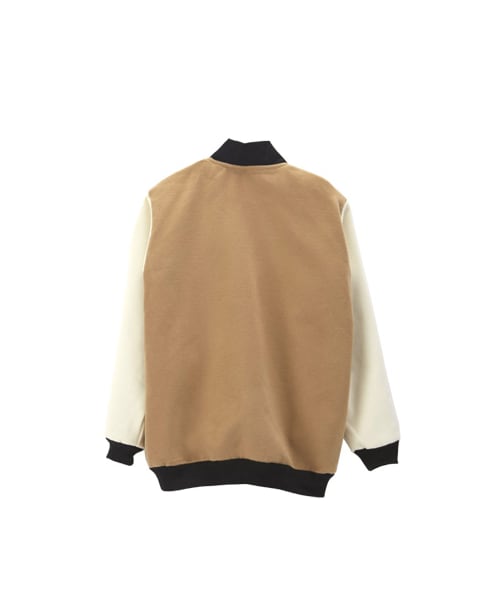 gracegift（グレースギフト）の「復古撞色拼接棒球外套（ジャケット/アウター・レディース・淺棕・S/M）」の2枚目の写真