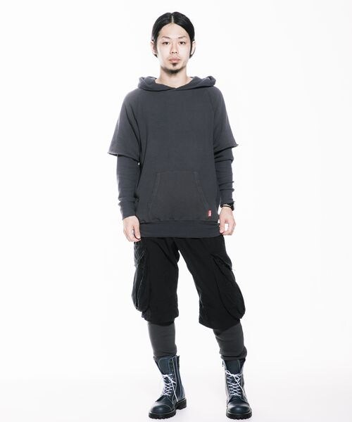 VIRGOwearworks（ヴァルゴウェアワークス）の「ROCKEY HOOD PARKA レイヤード プルオーバー パーカー（その他・メンズ・KHAKI/BLACK・2/3/4）」の5枚目の写真